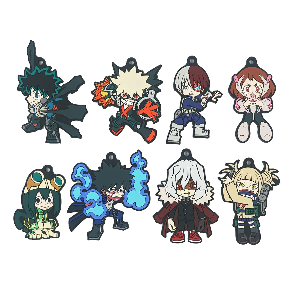 Резиновый брелок для ключей My Hero моя геройская Академия Аниме Boku no Hero Академия мидория Shoto Bakugou Shigaraki Tomura химико Тога Dabi