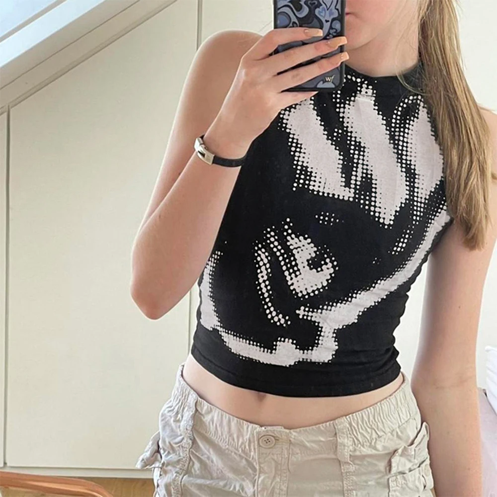 

Топ женский облегающий без рукавов, с принтом жеста