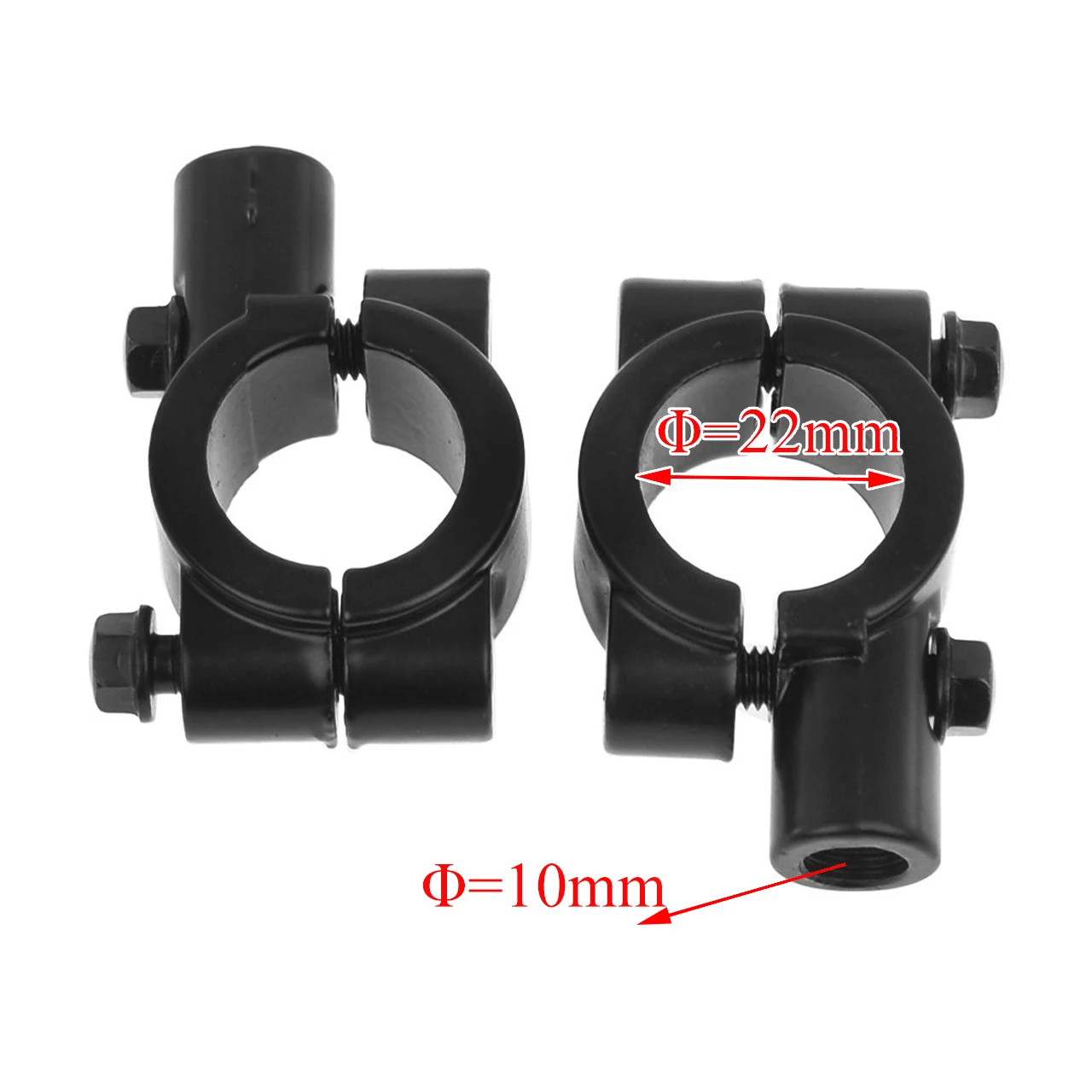 

2 шт., черный, серебристый, мотоциклетный руль, зеркало, зажим, держатель зеркала заднего вида, кронштейн 22 мм, 10 мм, 8 мм, 10 мм, 25 мм для Harley