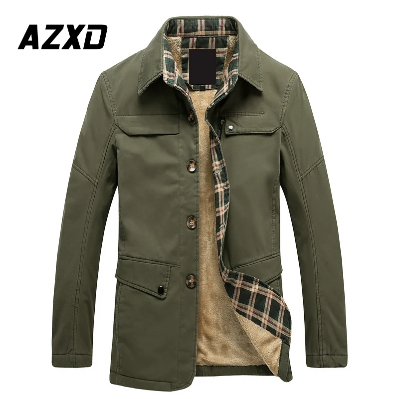 

Куртка мужская теплая свободного покроя, Модный хлопковый Универсальный пиджак с воротником-стойкой, Повседневная Уличная одежда, осень-зи...