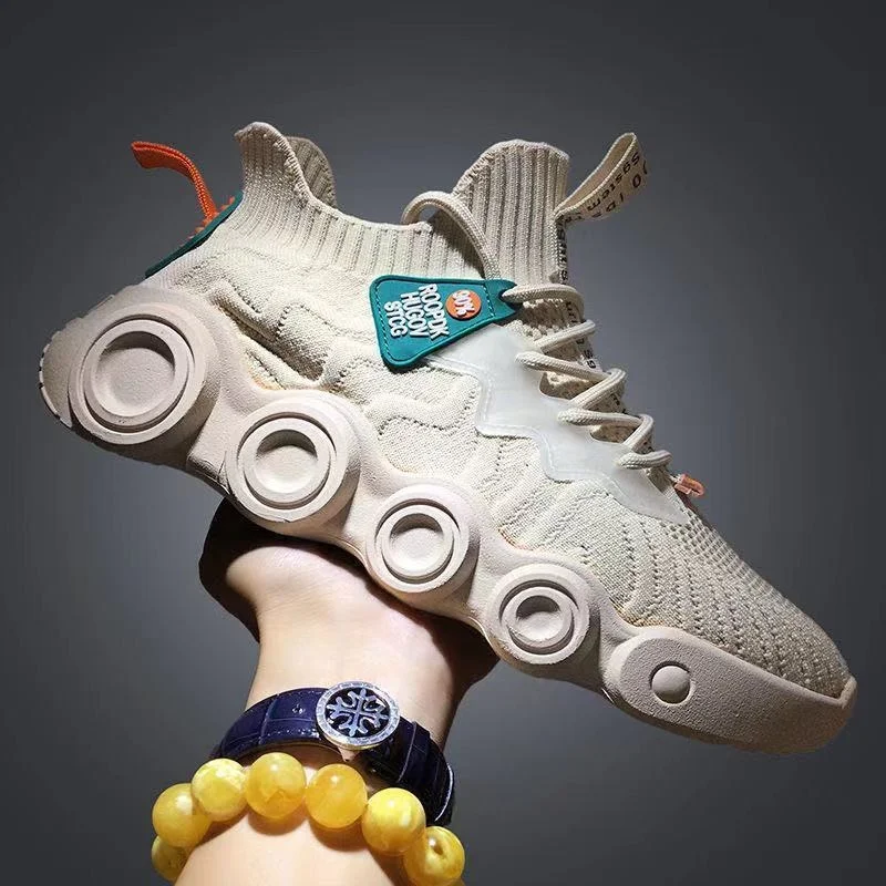 

Мужские высокие кроссовки для спорта и отдыха, новинка 2022, Мужские дышащие кроссовки на толстой подошве, студенческие Кроссовки для бега