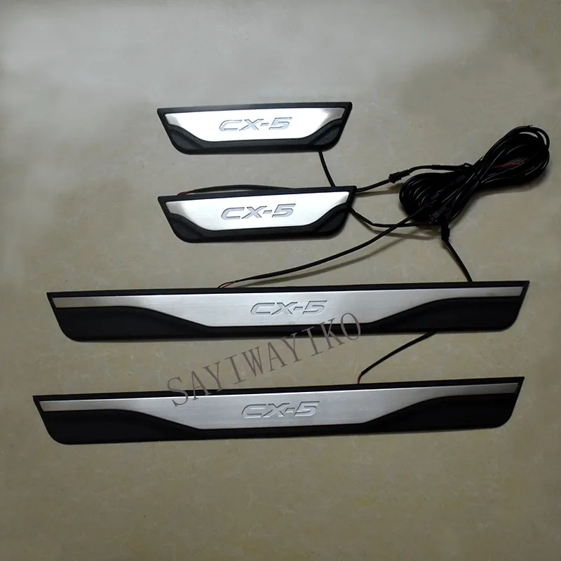 

Подходит для Mazda CX-5 Cx5 2012 2014 2016 2017 2021, накладка на порог, педаль приветствия, автомобильный Стайлинг из нержавеющей стали, автомобильные аксессуары