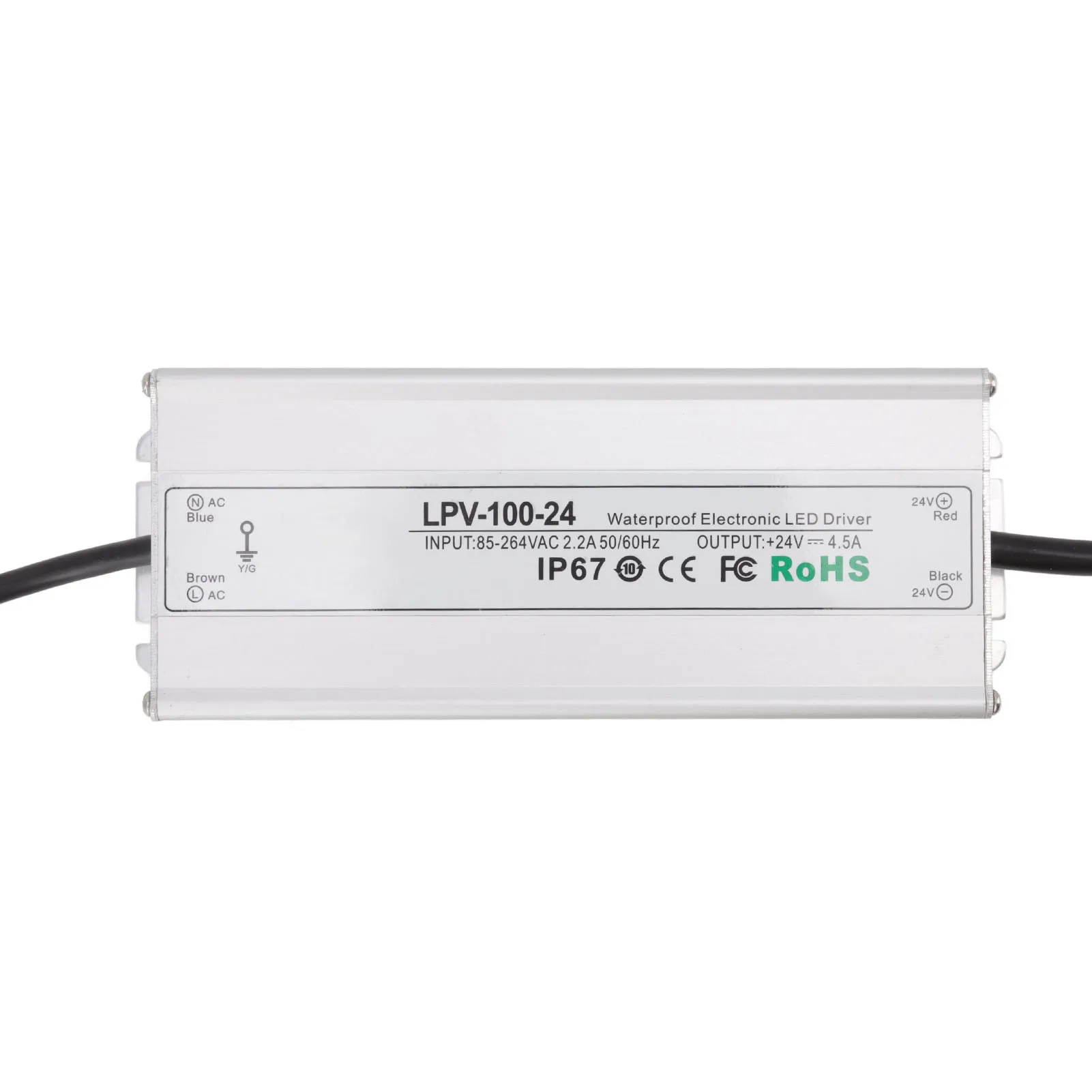 LED Driver Waterproof IP67 Constant Voltage Power Supply Transformer Adapter 100W 24V 4.5A