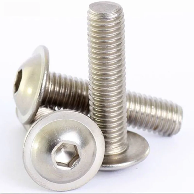 

10X M6 6mm A2 Stainless Hex Socket Flanged Button Head Allen Bolts Screws 10-30mm Length