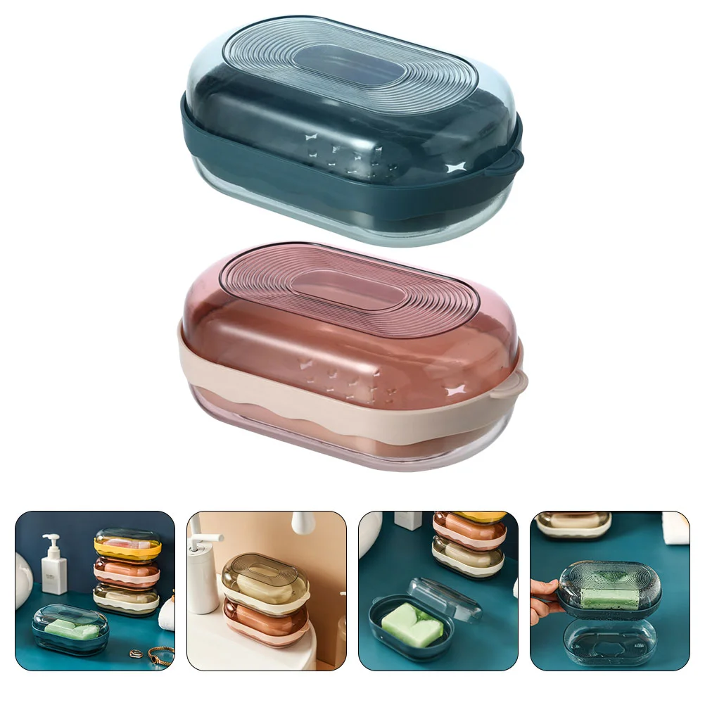 

Soap Holder Dish Case Travel Box Bar Container Saver Bathroom Shower Draining Decorative Tray Sponge Tile Ceramic Bathtub