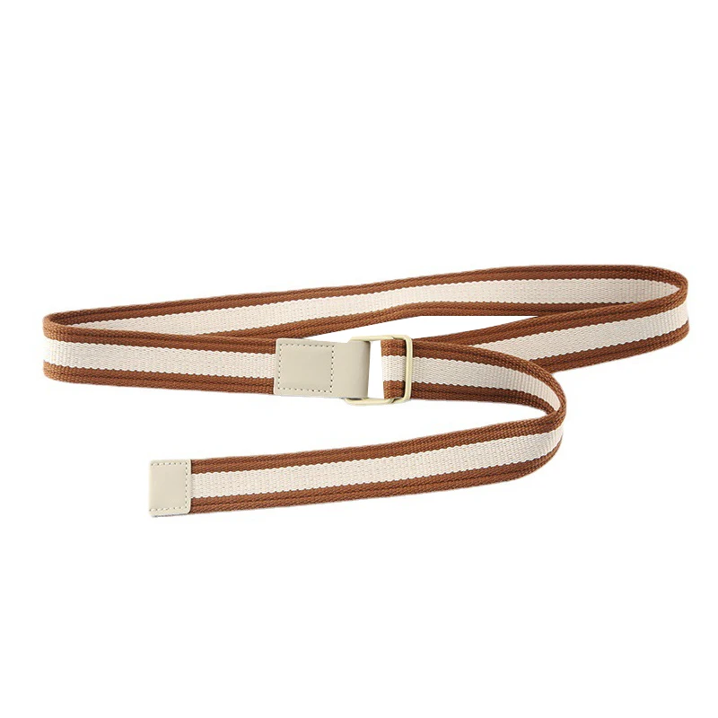 

Fashion Canvas Cotton Weaving Women Men Child Belt Candy Color Metal Buckle Waist Strap All-Match Jeans Belts Waistband Leisure