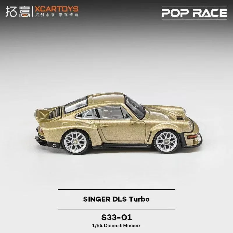 Фото POP RACE 1:64 PR640132 Porsche Singer DLS Turbo, золотая литая модель автомобиля из сплава, серия подарочных игрушек, подарок на Рождество, подарок для мальчика, игрушка для мальчика №2
