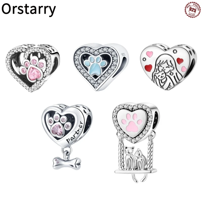 Бусины-шармы из серебра 2024 пробы для браслетов Pandora