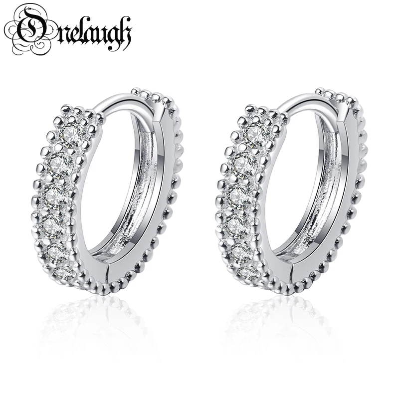 

Onelaugh Hoop Earring 100% 925 Sterling Silver 1.5mm Past Diamond Test Real Moissanite Stud Earrings for Women Sparkling Jewelry