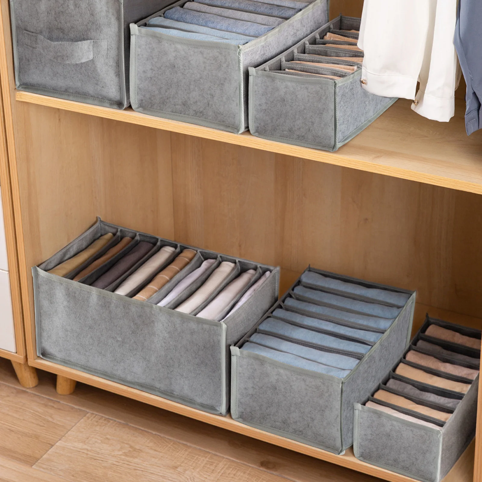 

7/9 Grids Jeans Storage Box Closet Garderobe Kleding Compartiment Dozen Lade Jeans Sokken Scheiding Organizer Broek Opslag 2022