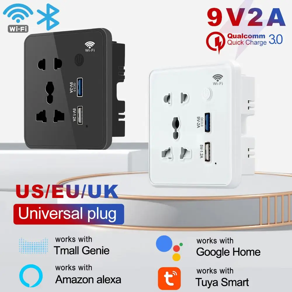 

Умная розетка с Wi-Fi и 2 USB-портами, 3 в 1