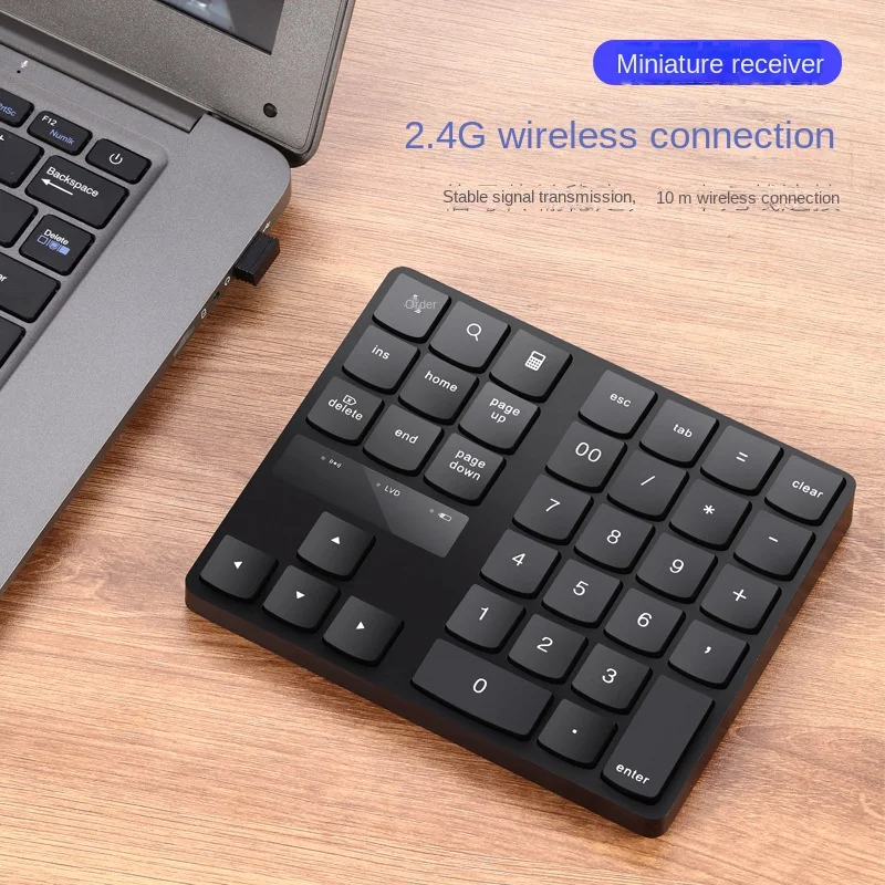 2.4g Wireless Digital Keyboard Charging 35 Keys Buttons Multimedia Medium Number Keypad USB Receiver Plug Rechargeable Numpad enlarge