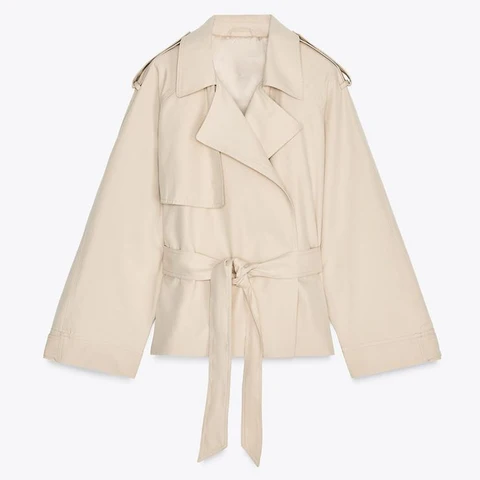 Короткий полиэстеровый тренч Chin.Sweety