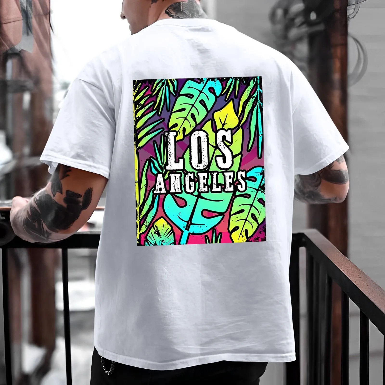 

Футболка мужская оверсайз с принтом на спине, трендовая тенниска с коротким рукавом для молодых людей, длинная майка, большие размеры, весна-лето