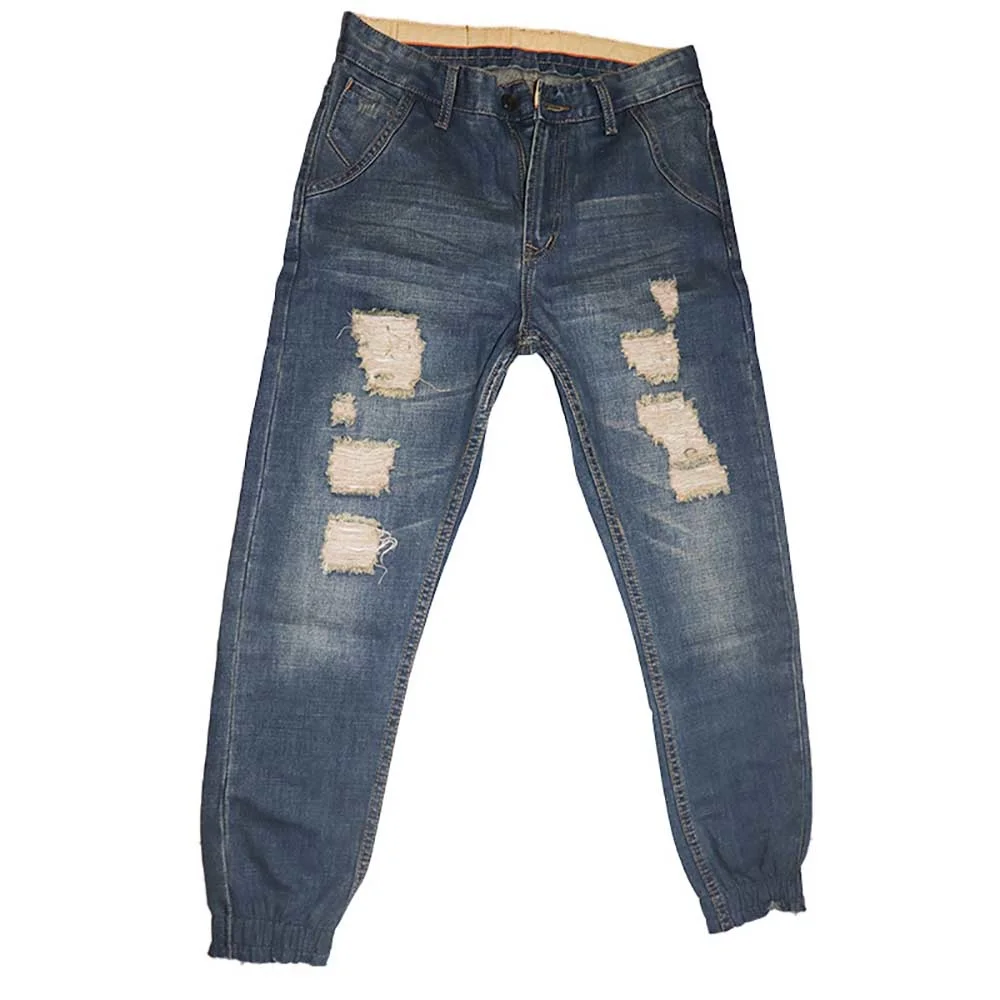 Новые модные рваные джинсы Мужские повседневные потертые джинсовые брюки