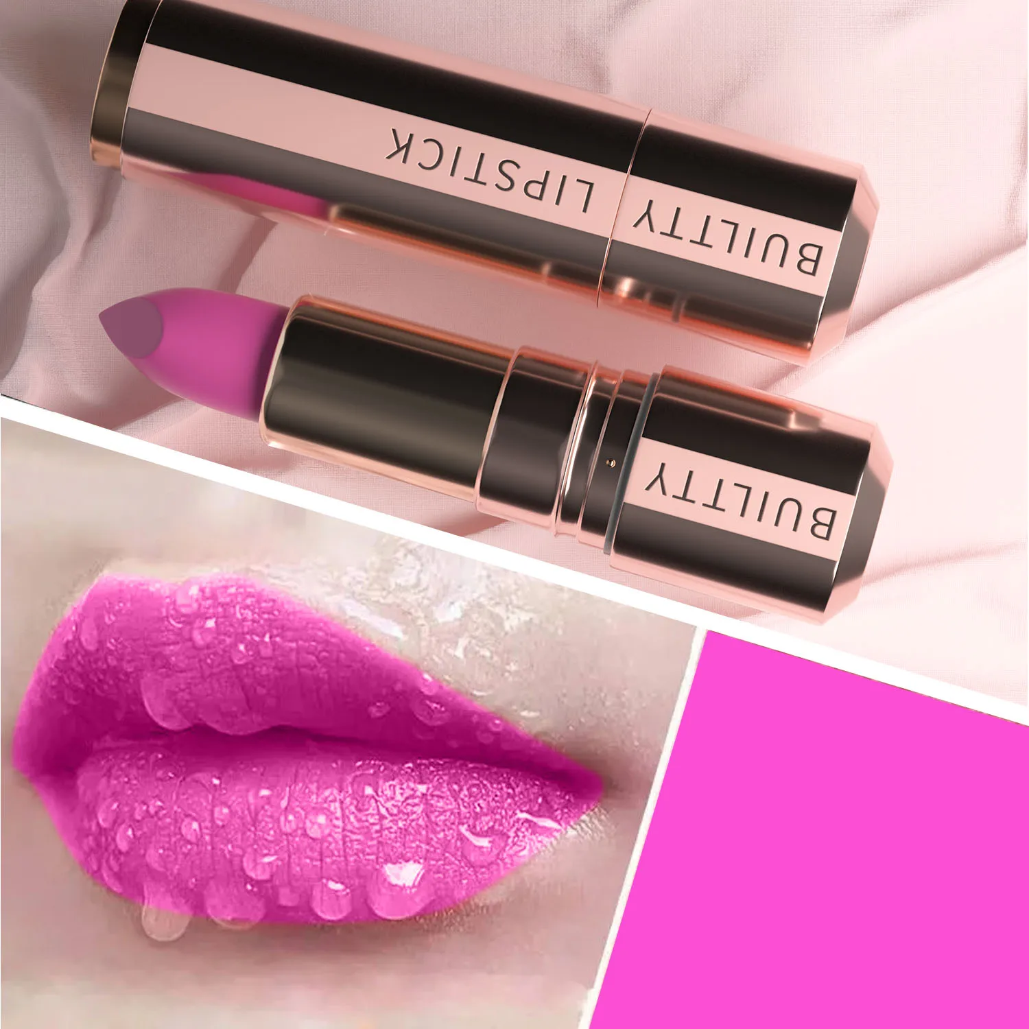 Матовая помада стойкая розовая