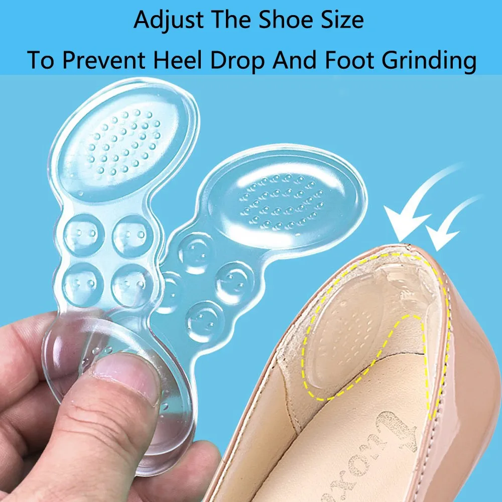 Silicone Insoles for Shoes Women High Heel Pad Adjust Size Heels Pads Liner Grips Protector Sticker Foot Care Insert Shoe Insole