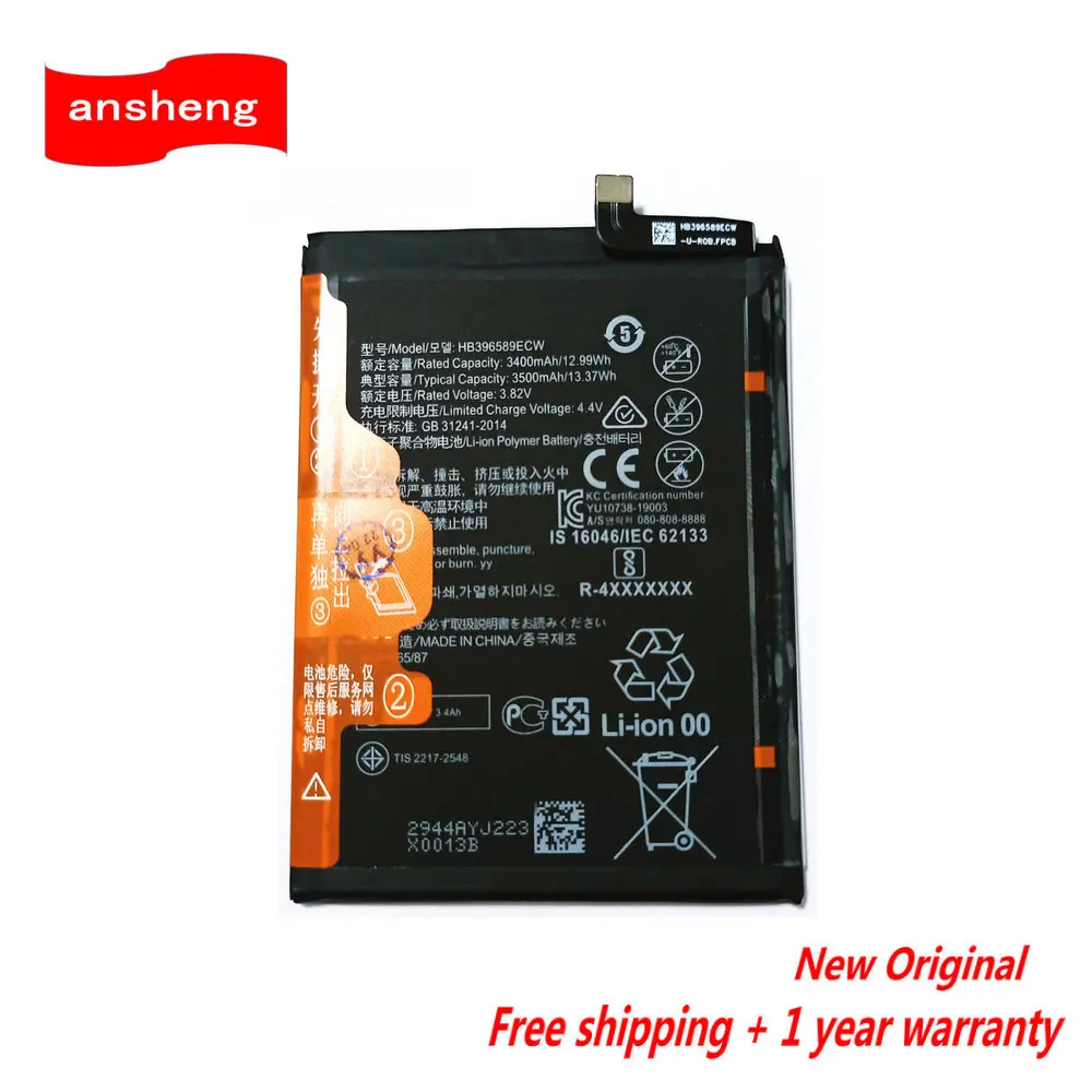 Оригинальный аккумулятор 3500 мАч HB396589ECW для Huawei Nova 5 Nova 5 pro nova5pro SEA-AL00 SEA-AL10 мобильный телефон