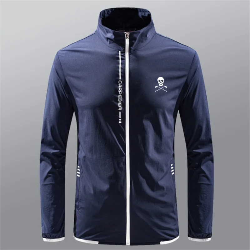 2023 Fashion Casual Hooded Windbreaker Jacket Men Coats Zipper Bomber Jacket Spring Golf Jackets For Men Golf Clothing