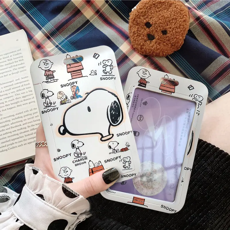 

Snoopyed Kawaii Card Cover Cartoon Student Campus Meal Card Protective Sleeve Subway Bus Card Hanging Neck Card Sleeve
