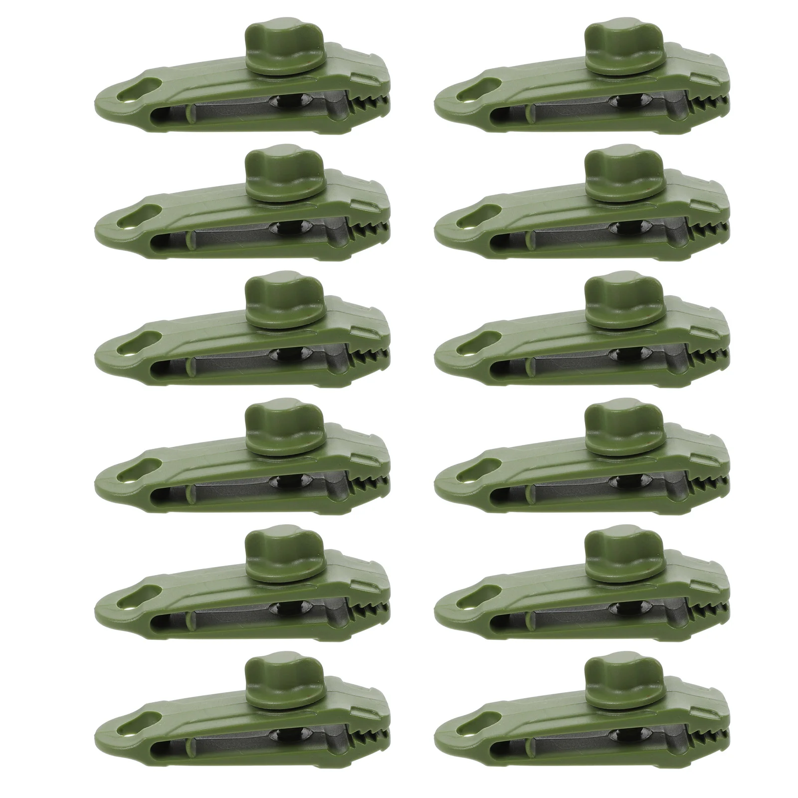 

12 Pcs Waterproof Awnings Tent Clip Wind Rope Clamp Fixture Camping Hook Nylon Lock Grip Outdoors
