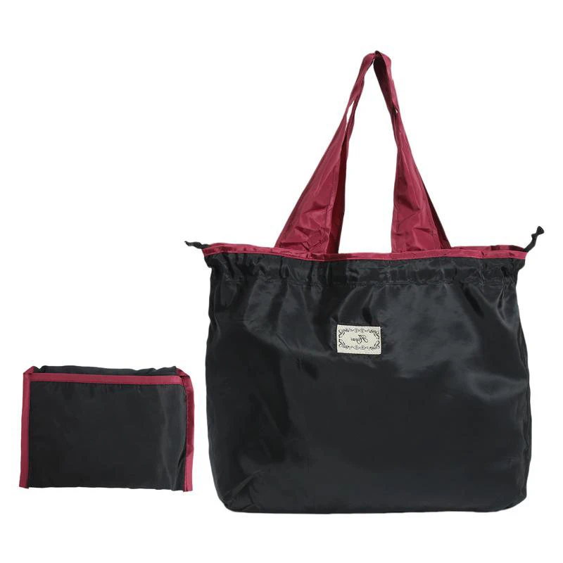 Портативная складная нейлоновая дорожная экологическая сумка с веревкой для