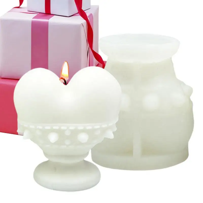 

Heart Shaped Candle Mold portable Candle Mold Geometry Candle Making Epoxy Resin Soap Gypsum Chocolate Mould Craft Home Decor