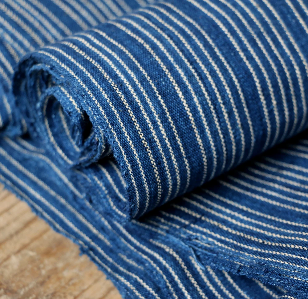 

Hand-woven blue Indigo plant dyed cloth fabric for patchwork ,coarse cloth fabric for tea mat ,curtain home decoration