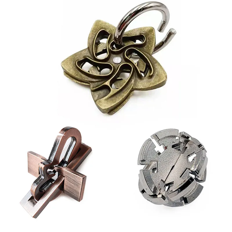 Металлический Набор Головоломок С Лабиринтом Из 3-х Разблокированных Игрушек IQ