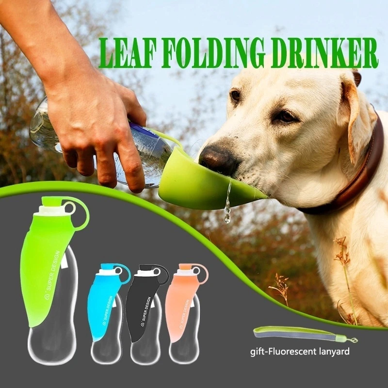 

580ml Sport Portable Pet Dog Water Bottle Expandable Silicone Travel Bowl for Puppy Cat Drinking Outdoor