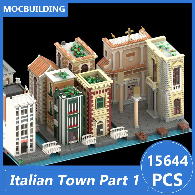 

Italian Town Part 1 Model Moc Building Blocks Diy Assemble Bricks Architecture Educational Creative Kids Toys Gifts 15644PCS