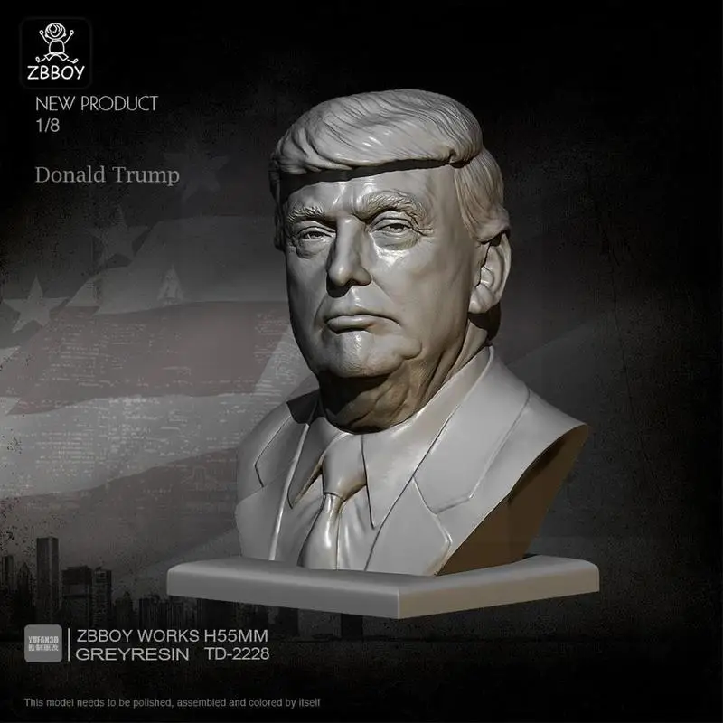 

1/35 Resin Donald Trump Figure Model Self-assembled -2228 H55mm Resin For Children Bust Kits Adults Toys Figures L0x2