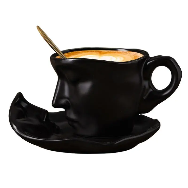

Man Face Mug 250ml Heatproof Ceramic Emboss Coffee Cup Set Frosted Coffee Cup For Tea Cocoa Cereal Juice Milk Frosted Coffee Cup