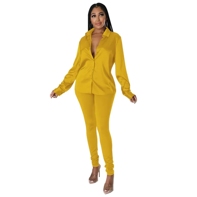 

2 Piece Set African Clothes For Women Shirt Tops Wide Leg Pant Suits 2023 Spirng New Solid Loose Casual Africa Outfits Sets