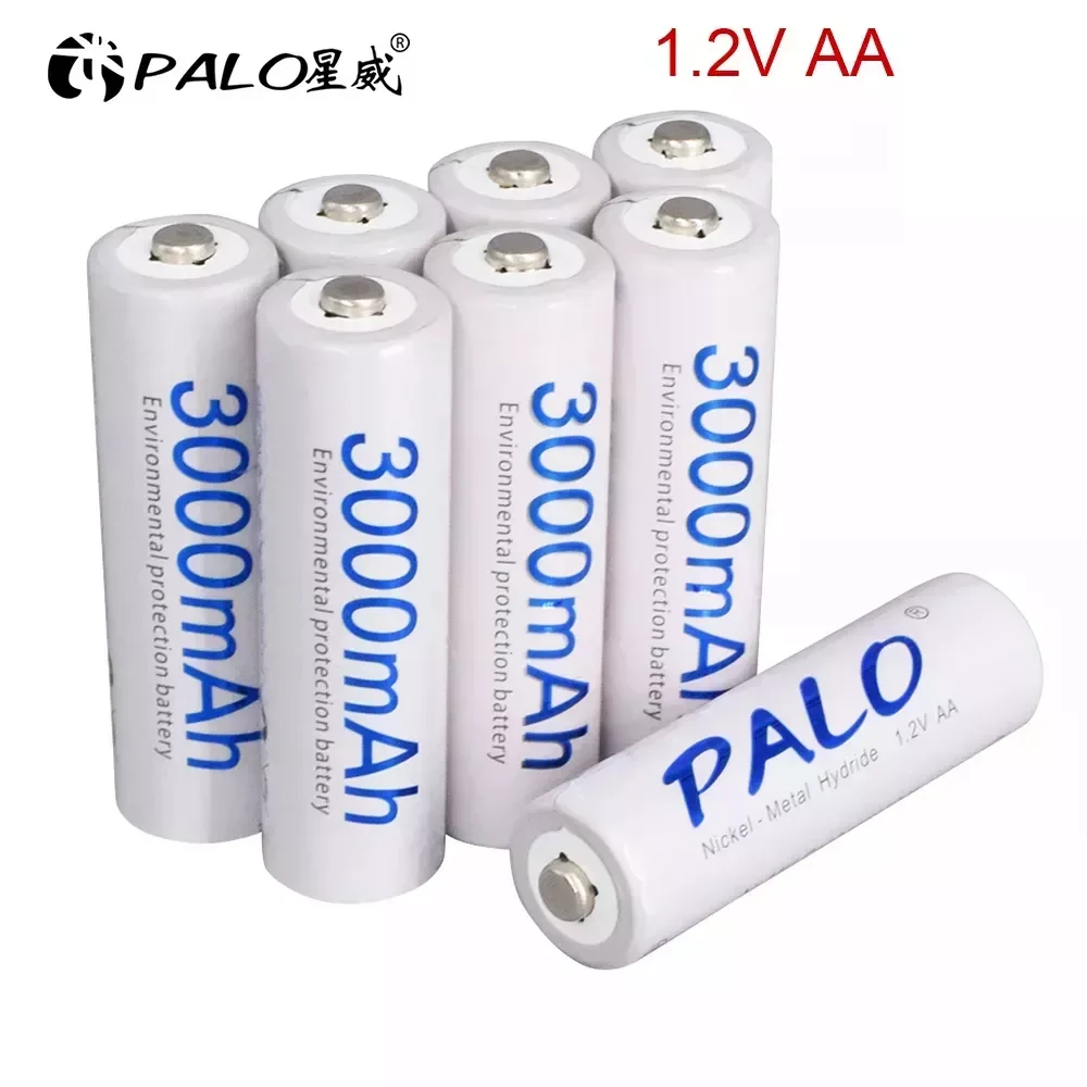 

NEW2023 PALO 1.2V AA rechargeable batteries 3000mAh aa Ni-MH 100% original high capacity current AA battery rechargeble for came