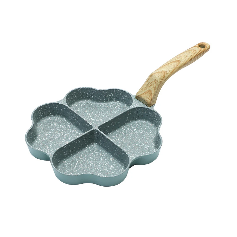 

1PCS Household Heart Shape 4 Hole Egg Frying Pan Four Leaf Clover Egg Pan Mini Egg Poacher Non-Stick Frying Pot Pan
