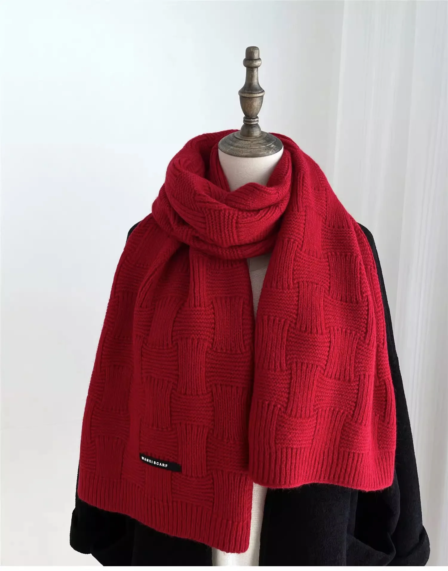 Вязаный шарф в корейском стиле