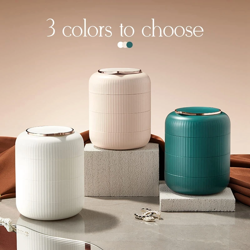 

Jewelry Box Organizer Travel Jewelry Case Small Jewelry Boxes For Women, 4 Layer Earring Holder, B