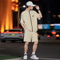 casual sports suit short sleeved shorts loose short sleeved shorts two piece suit summer new student class clothes couple wear