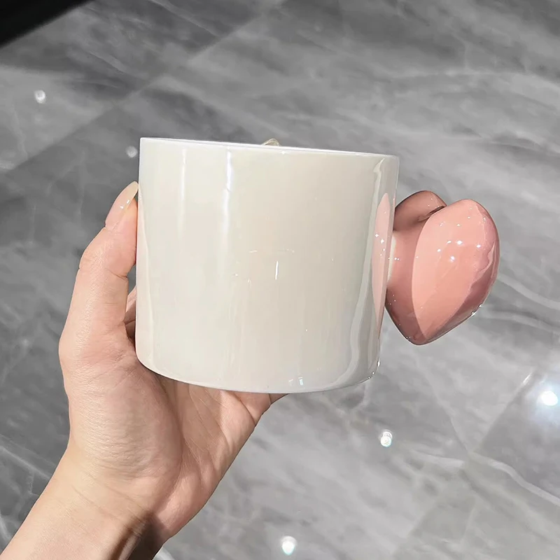 Кофейная чашка с милыми сердечками керамическая кружка роскошные эстетические