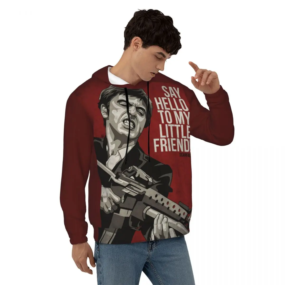 

Scarface Movie Essentials Hoodies Winter Action Crime Movies Outerwear Sweatshirts Male Trendy Pattern Oversize Pullover Hoodie