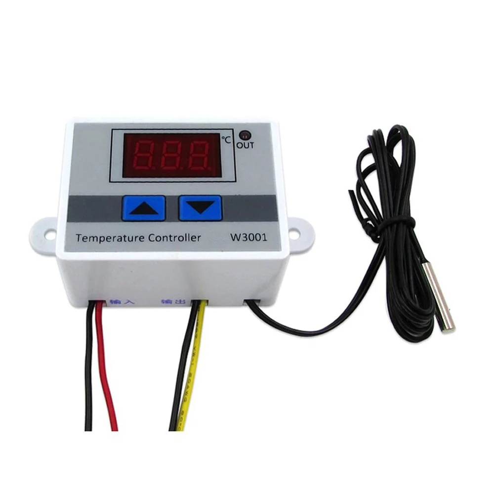 

10A 12V 24V 220VAC Digital LED Temperature Controller XH-W3001 For Incubator Cooling Heating Switch Thermostat NTC Sensor
