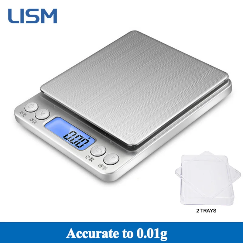 

Digital Kitchen Scale 500g/0.01g 3000/0.1g Stainless Steel Weighing Food Balance Cooking Baking Precision LCD Electronic Scales