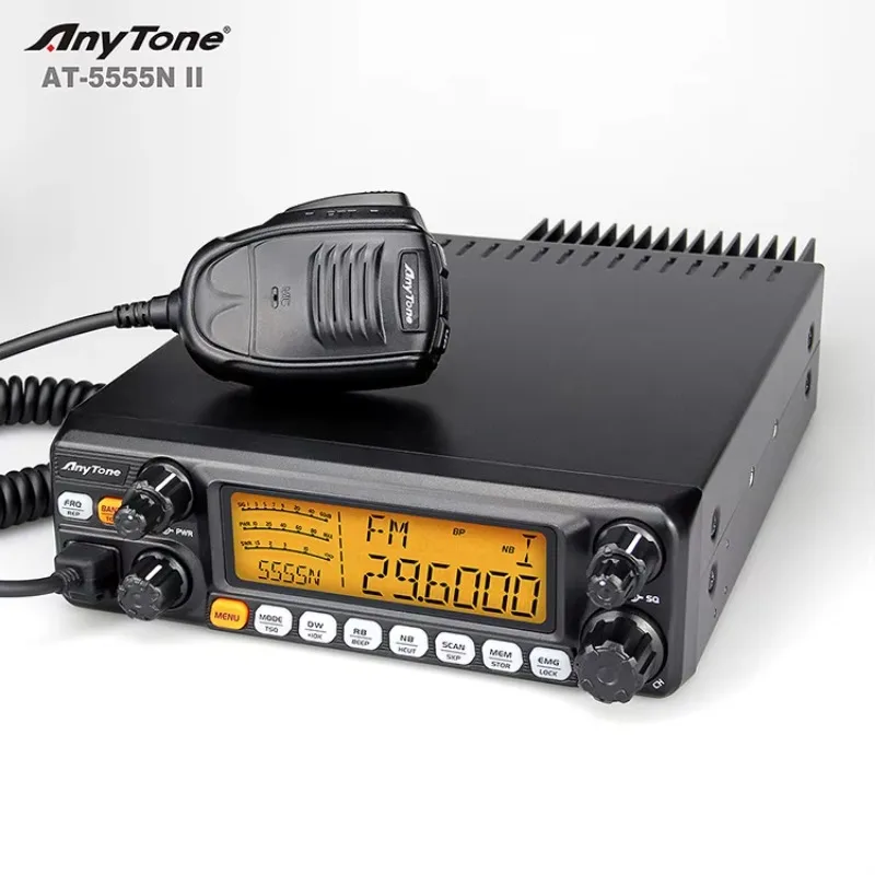 Фото Новый CB-трансивер AnyTone AT5555N II 2026 года, высокомощный (60 Вт), 10-метровый, с большим ЖК-дисплеем, для дальней связи, мобильная радиостанция №2