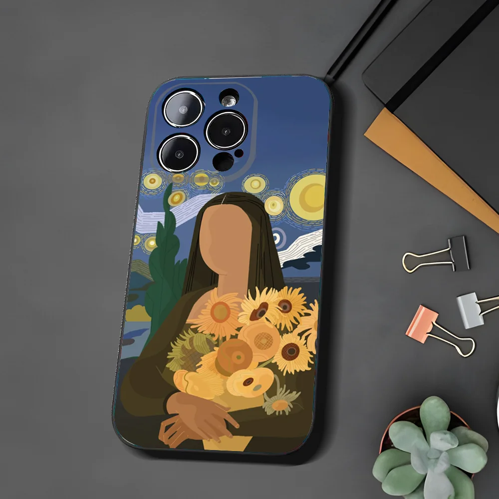 Leonardo Da Vinci Mona Lisa Phone Case For Xiaomi 11 Redmi Note 5G 8T 9A 9 10T Note8Pro Note9 12SUltra Black