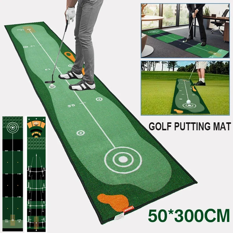 2022 Indoor Golf Putting Carpet Portable Golf Putting Golfer Hitting Training Aids Practice Anti-Slip Mat Training Tool 50X300cm