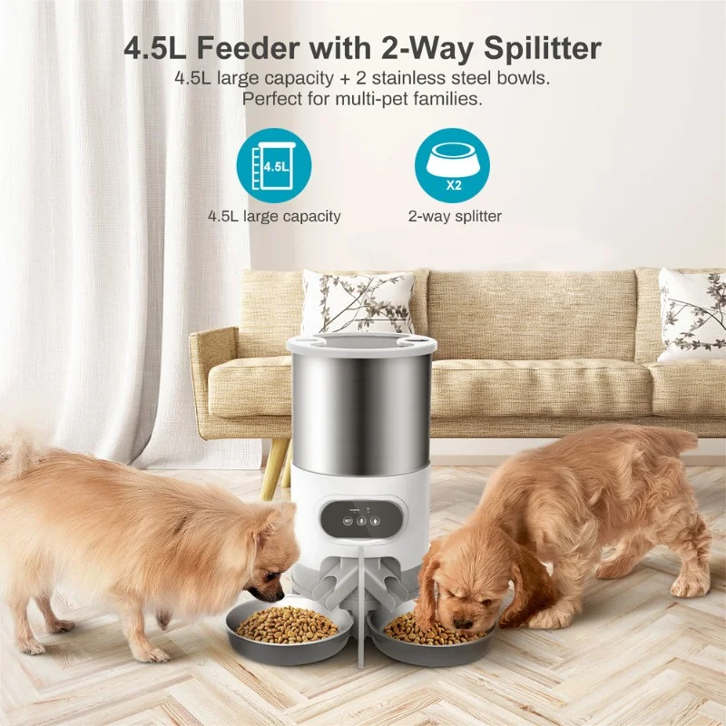 

4.5L Cat Automatic Feeders WiFi Tuya App Control Auto Pet Feeders Dog Food Dispenser Pet Food Feeding Device Timing Remote Bowls