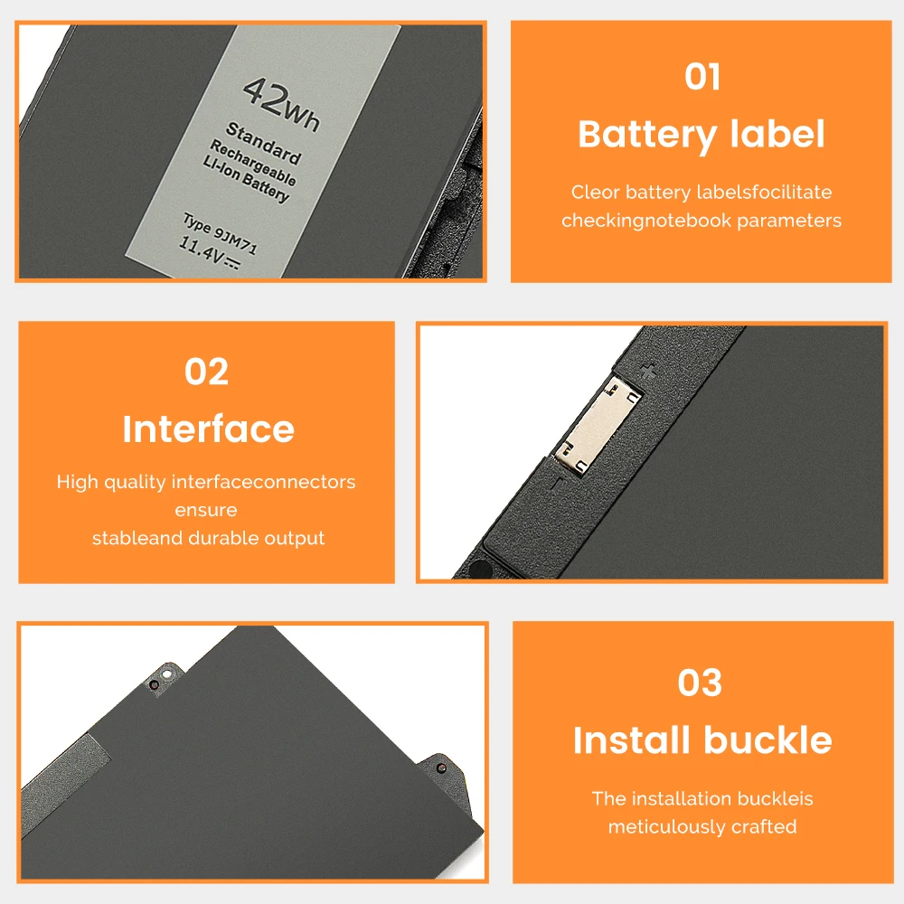 9JM71 Аккумулятор для ноутбука Dell Latitude 14 7320 7420 7520 13 5320 серии Запасные части HDGJ8 MHR4G 7FMXV