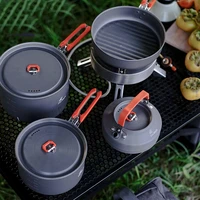 ultralight camping cookware set aluminum outdoors camping cooking set equipment portable cocina camping gas cookware kit