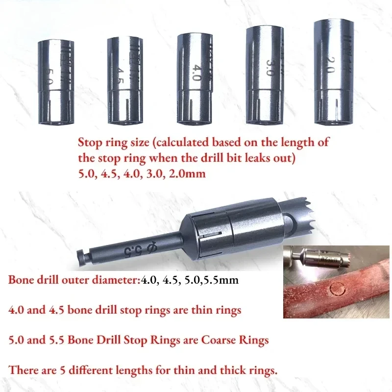 Кольцевая дрель для извлечения костей зубного имплантата с стоматологическим